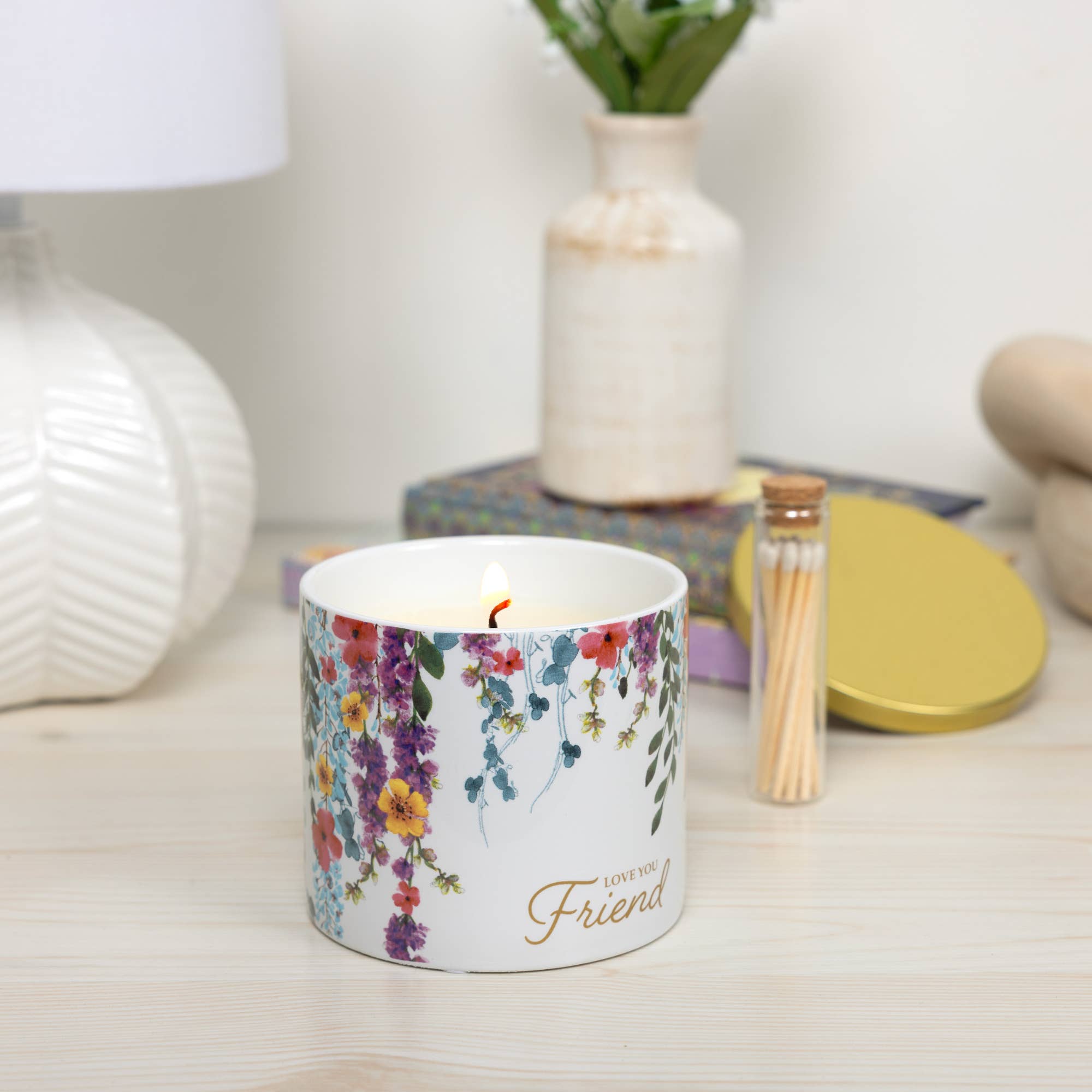 Love You Friend Candle w/Matches