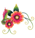 Hummingbird Double Flower Wall Decor