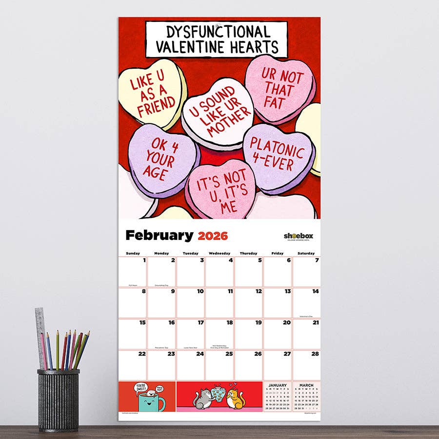 2026 Shoebox Laugh Out Loud Wall Calendar