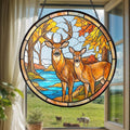 Deer Couple Stained Glass Suncatcher
