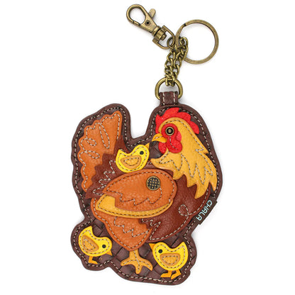 Hen with Chicks Coin Purse/Key Fob