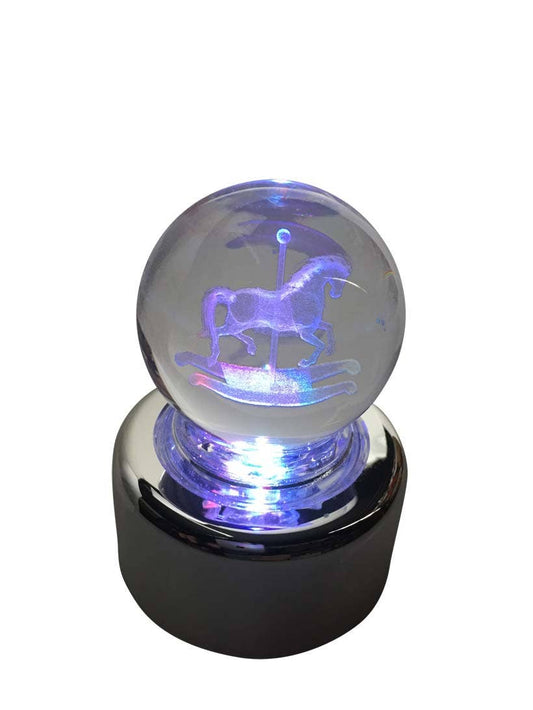 Crystal Ball Carousel Horse Musical