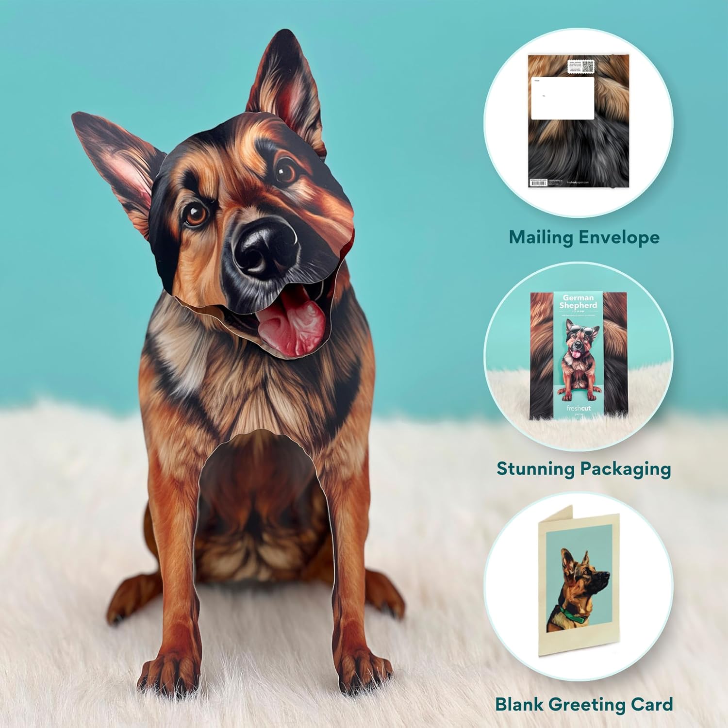 German Shepherd FreshCut Paper - Pop Up Pet Card