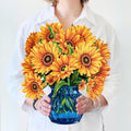 Sunflowers Blue Vase FreshCut Paper - Pop Up Flower Bouquet