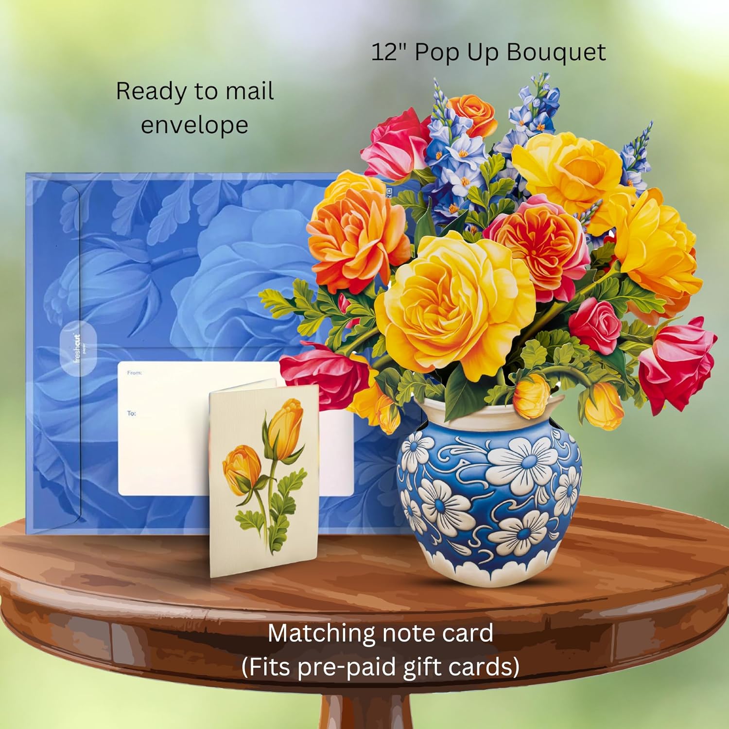 Sorbet Roses FreshCut Paper - Pop Up Flower Bouquet