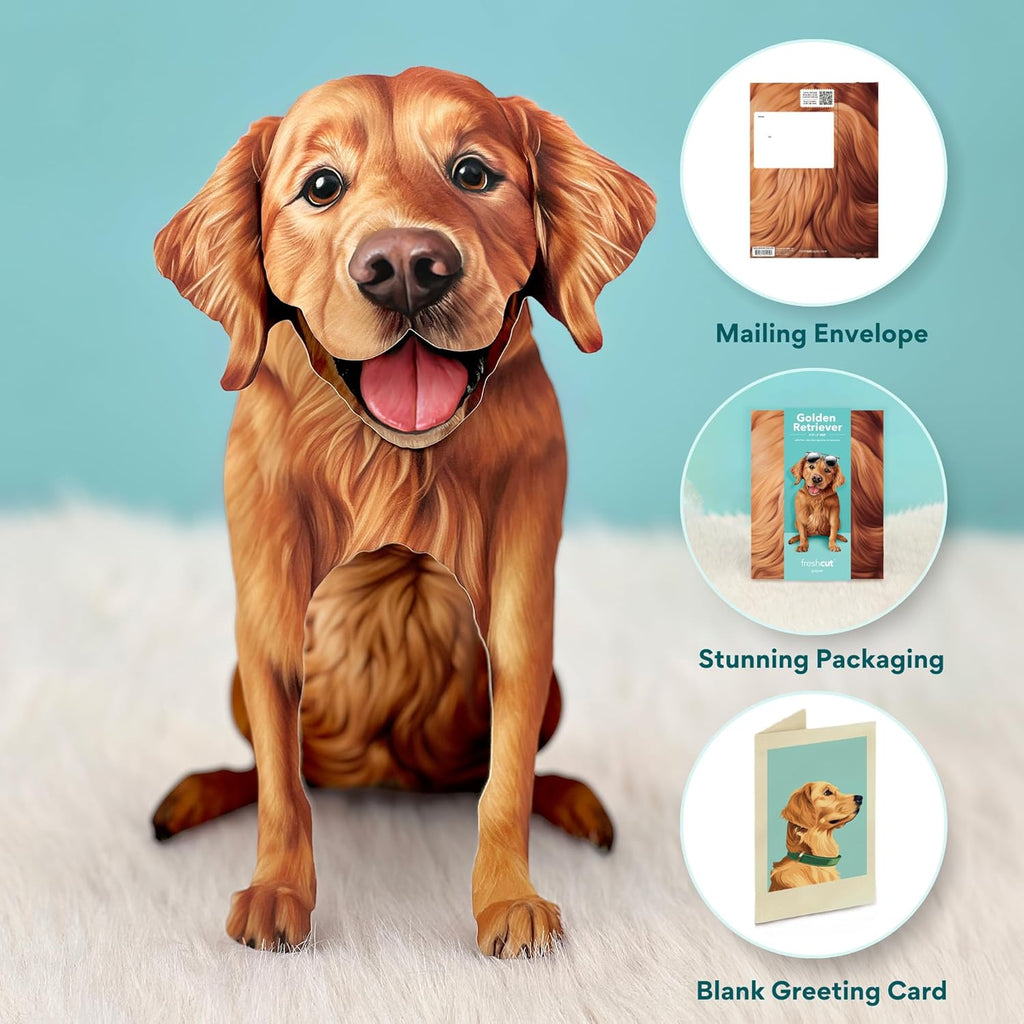 Golden Retriever FreshCut Paper - Pop Up Pet Card