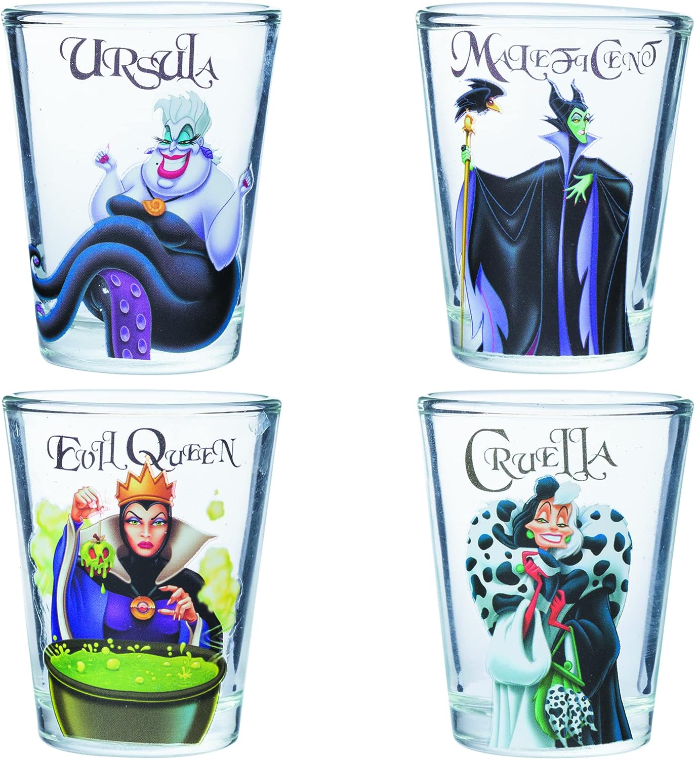 Disney Villains 4pc Mini Glass Set