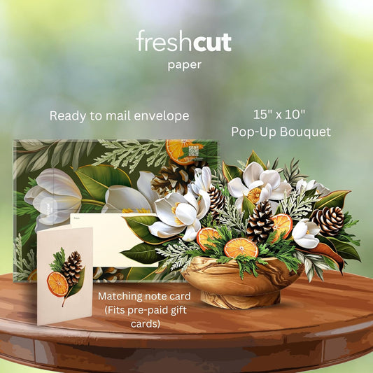 Winter Magnolia FreshCut Paper - Pop Up Flower Bouquet