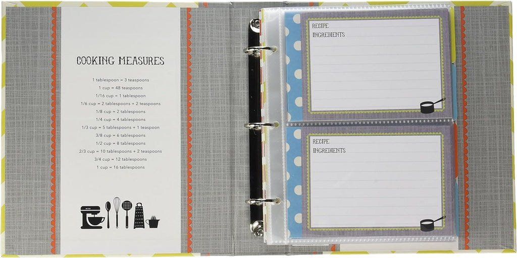 Green Chevron Stripe Recipe Book/Binder