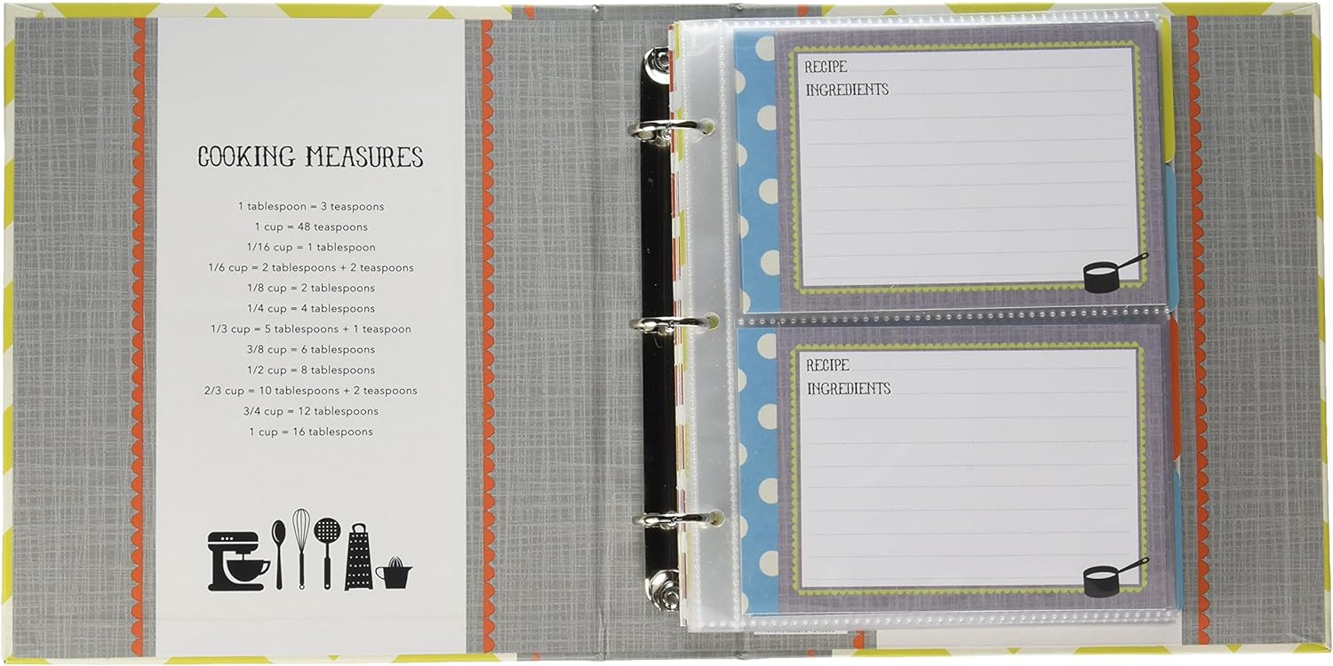 Green Chevron Stripe Recipe Book/Binder