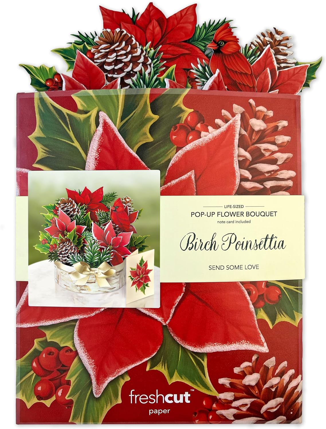 Birch Poinsettia FreshCut Paper - Pop Up Flower Bouquet