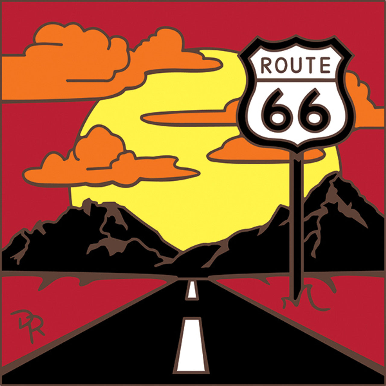 Route 66 Sunset Tile