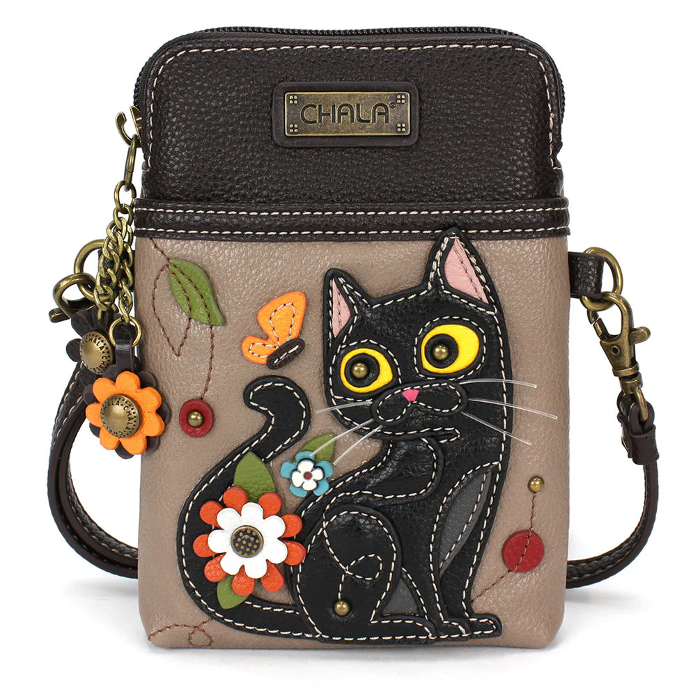 Black Cat Cellphone Crossbody Purse