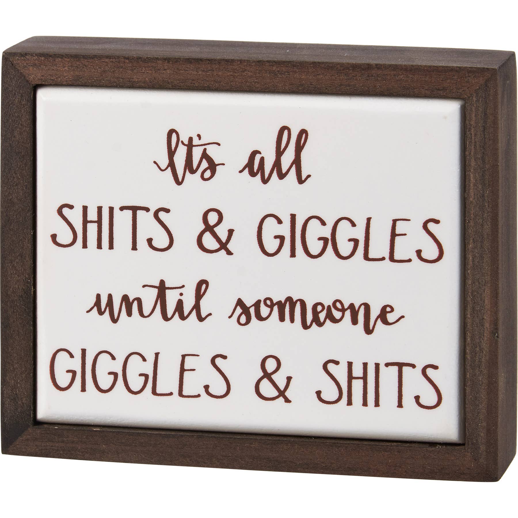 It's All Sh*ts & Giggles Until Someone..Box Sign