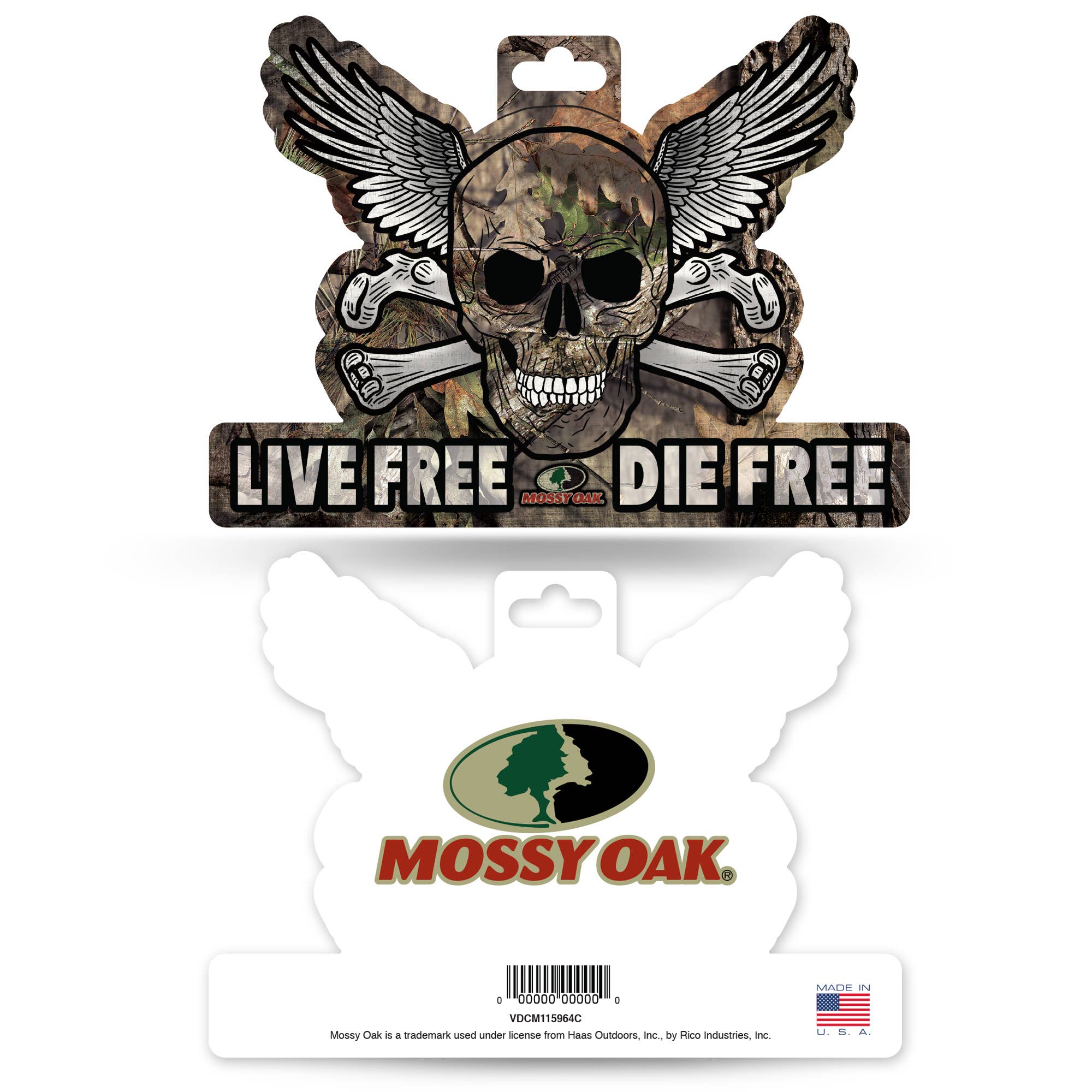 Mossy Oak Skull Live Free Die Free Vinyl Die-Cut Decal