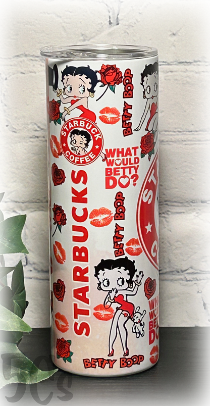 Betty Boop Starbucks 20oz Skinny Tumbler