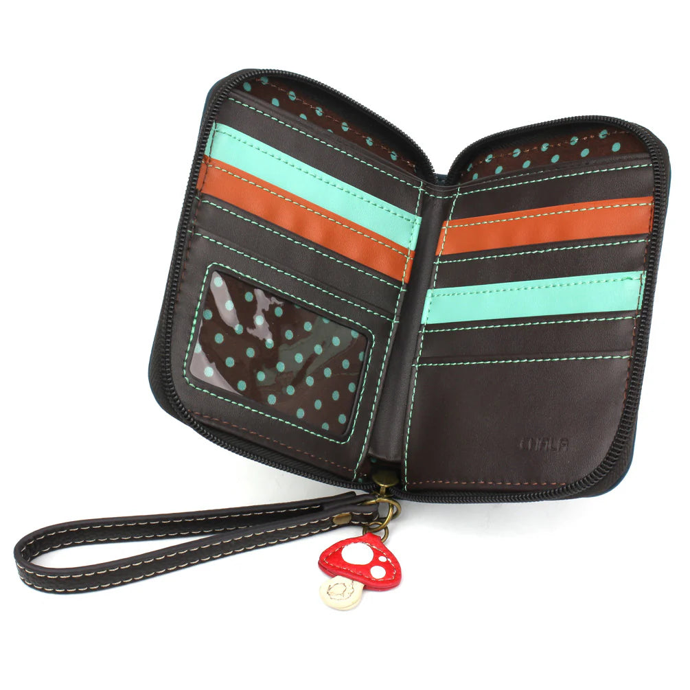 Mushroom Zip Around Wallet