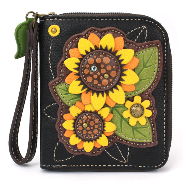 Sunflower Group Zip Around Wallet