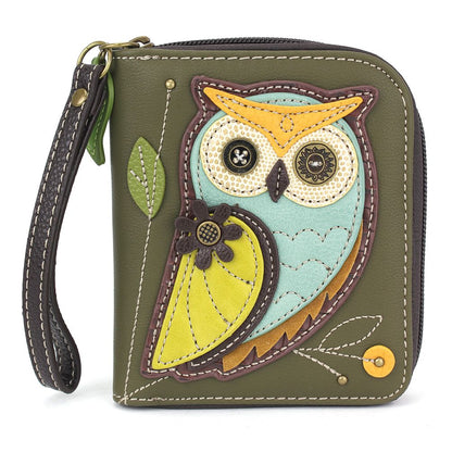 Owl Zip Around Wallet