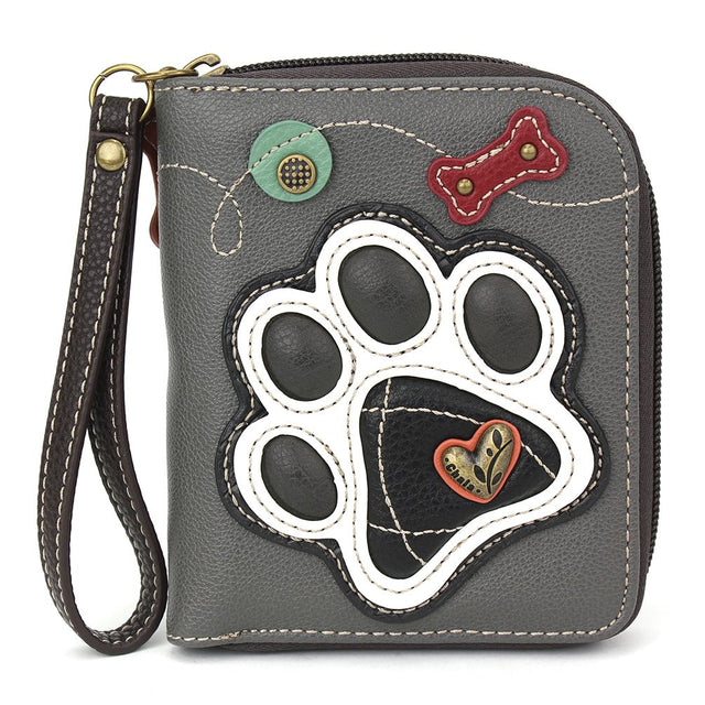 Paw Print Zip Around Wallet