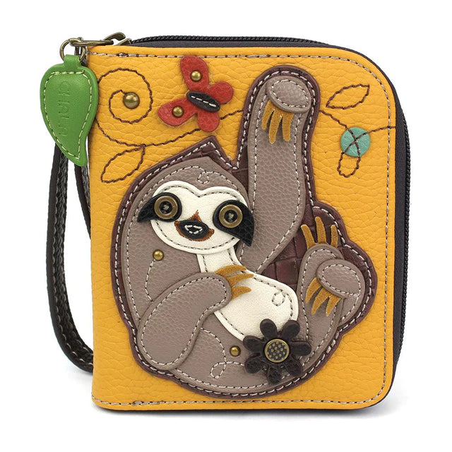 Sloth Zip Around Wallet