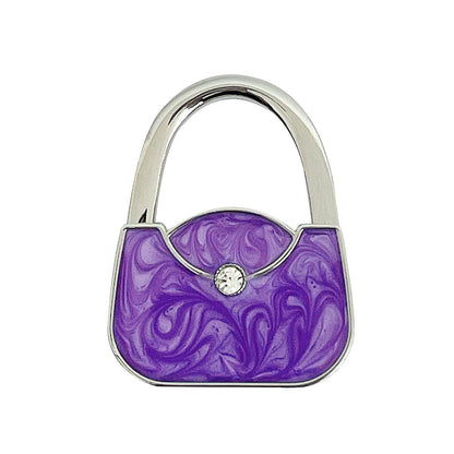 Foldable Purse Hook Hanger: Purple Baguette