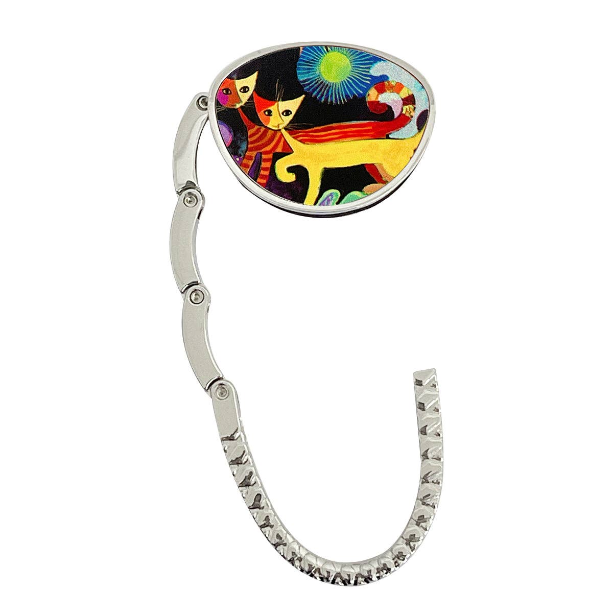 Foldable Purse Hook Hanger: Purple Baguette