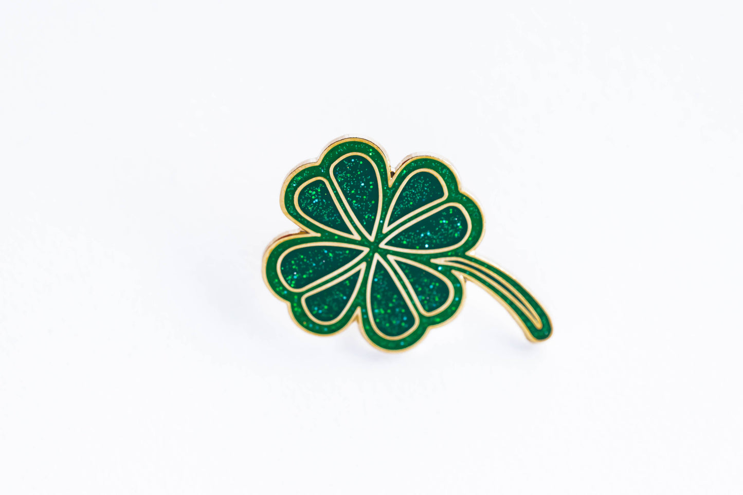 Shamrock with Glitter Enamel Pin