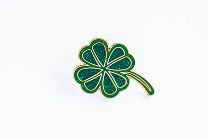Shamrock with Glitter Enamel Pin