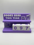 Book Counter Sign with Numbers : Purple Stand w/ White Blocks