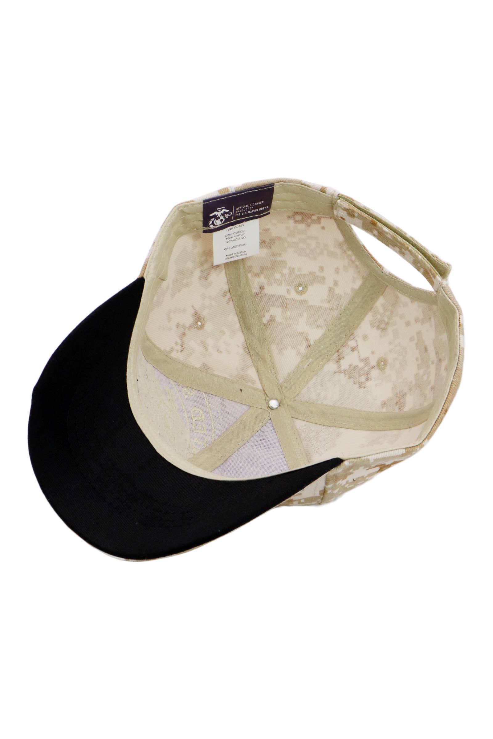 U.S. Marine Corps Logo Licensed Baseball Cap: DESERT DIGITAL CAMO / ONE SIZE
