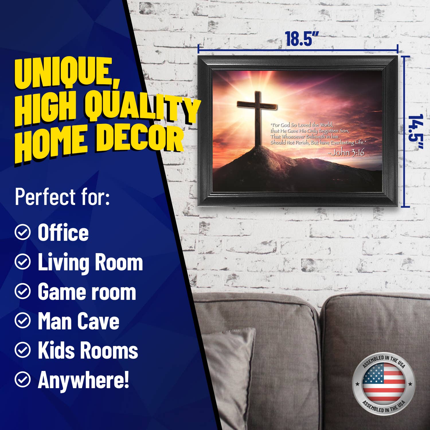 John 3:16 3D Lenticular Wall Art