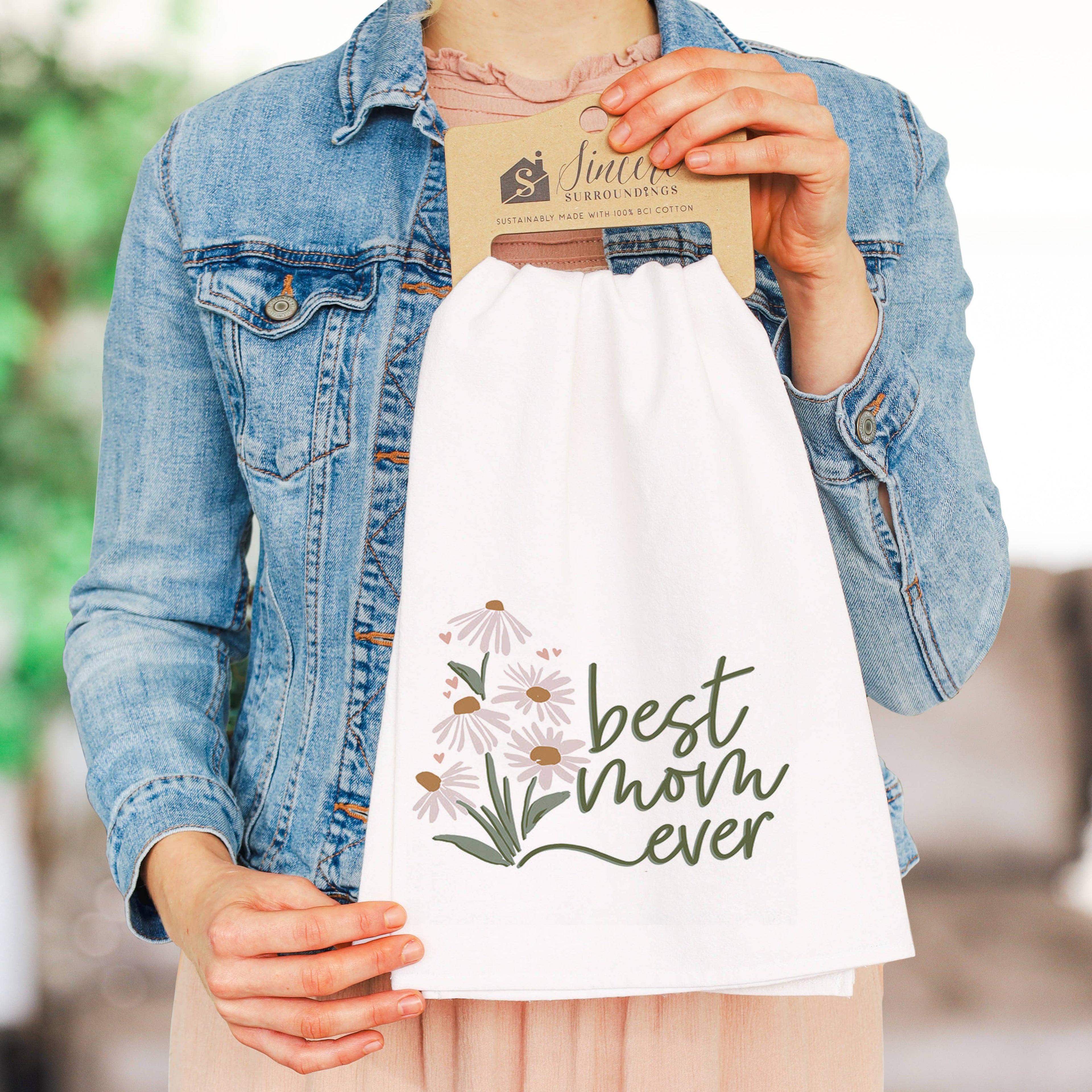 Best Mom Ever Daisies - Tea Towel