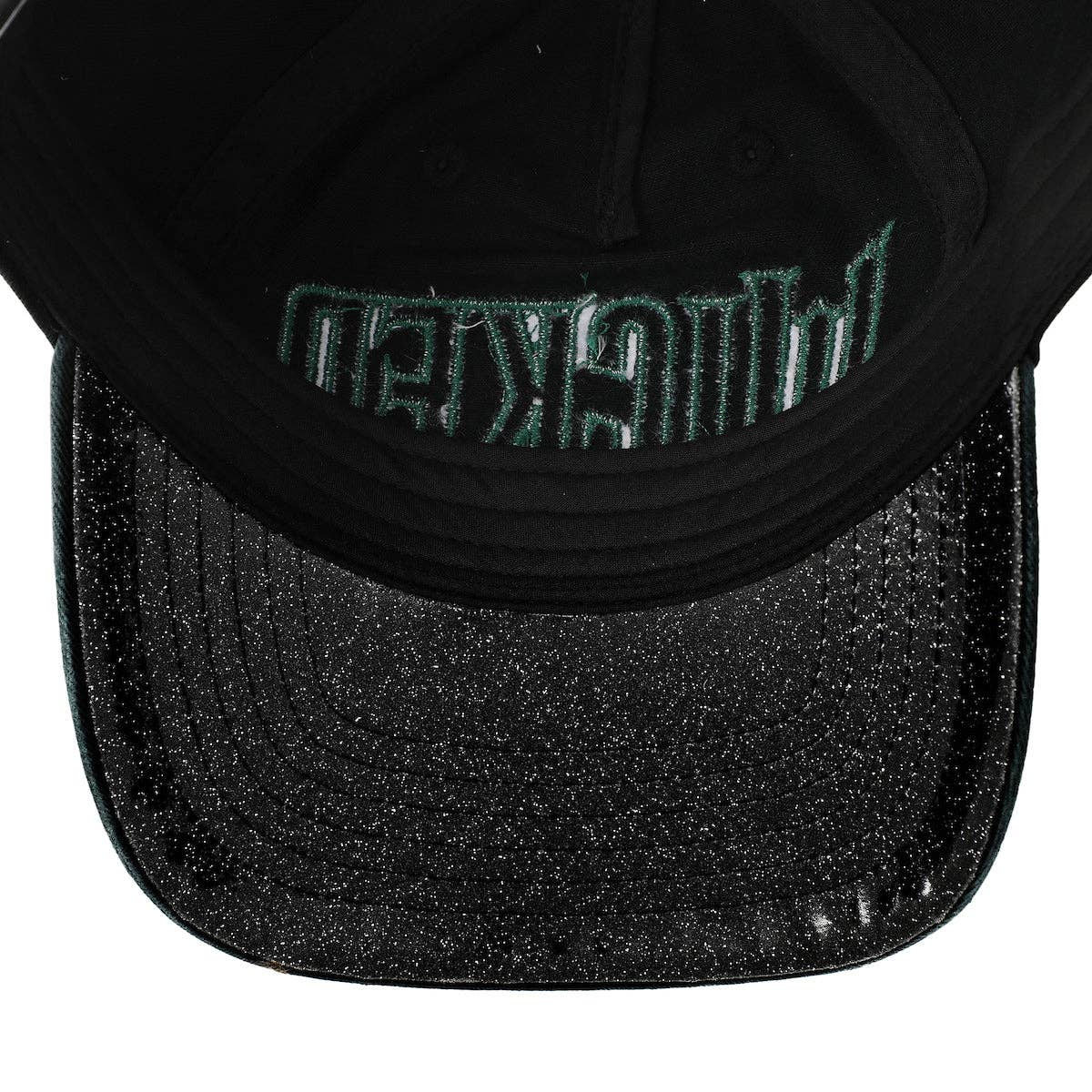 Wicked Glitter Print Logo Women's Black Unstructured Baseball Cap