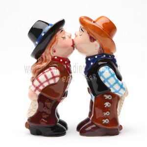 Cowboy and Cowgirl Magnetic Salt and Pepper Shaker Set