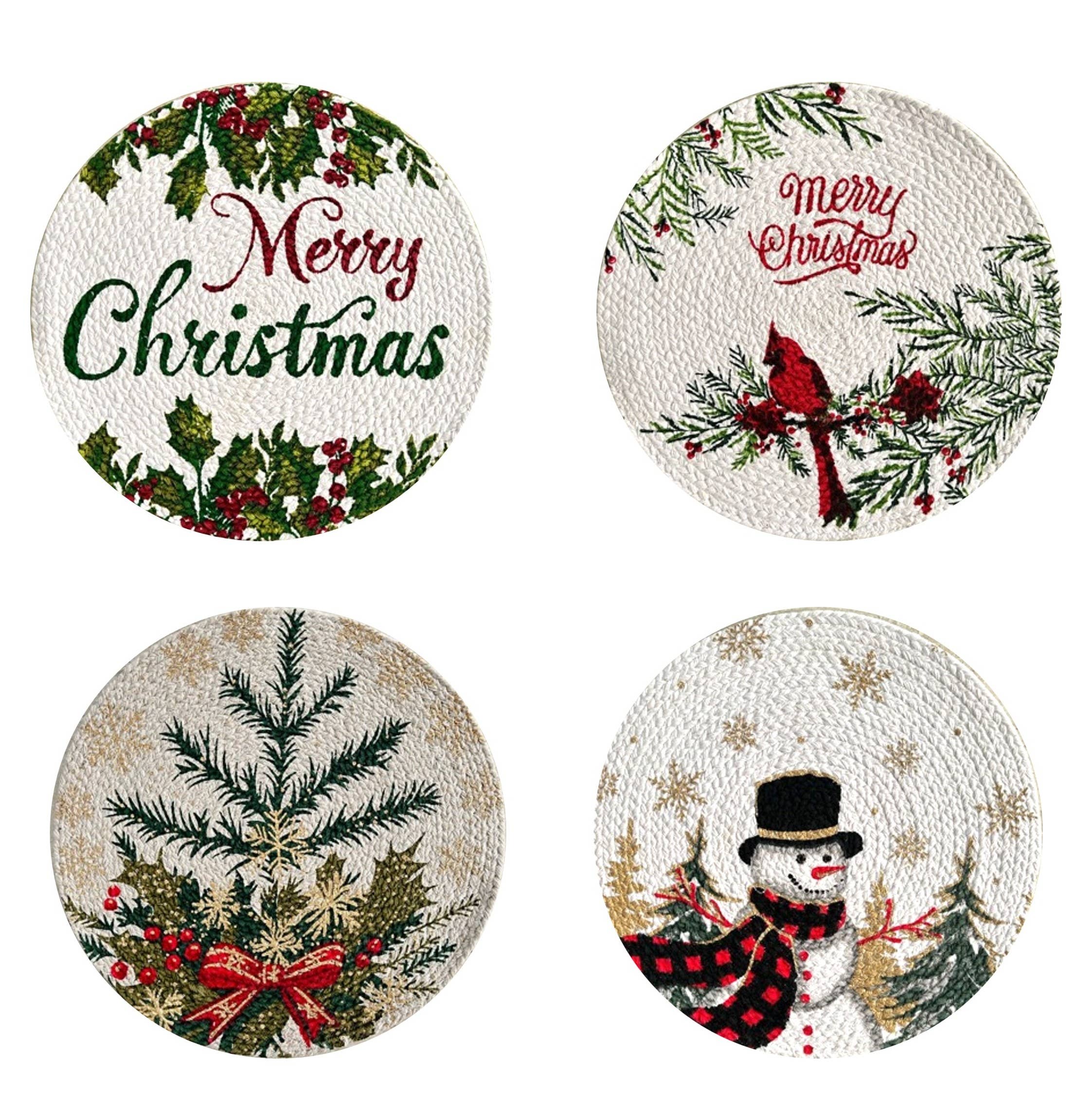 Christmas Cotton Braided Round Placemat