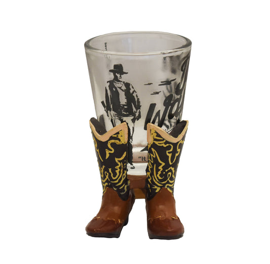 John Wayne Shot Glass Boot Stand