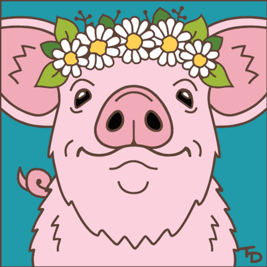 6x6 Tile Farmhouse Pig