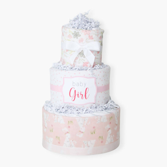 Baby Girl Bunny Diaper Cake Gift