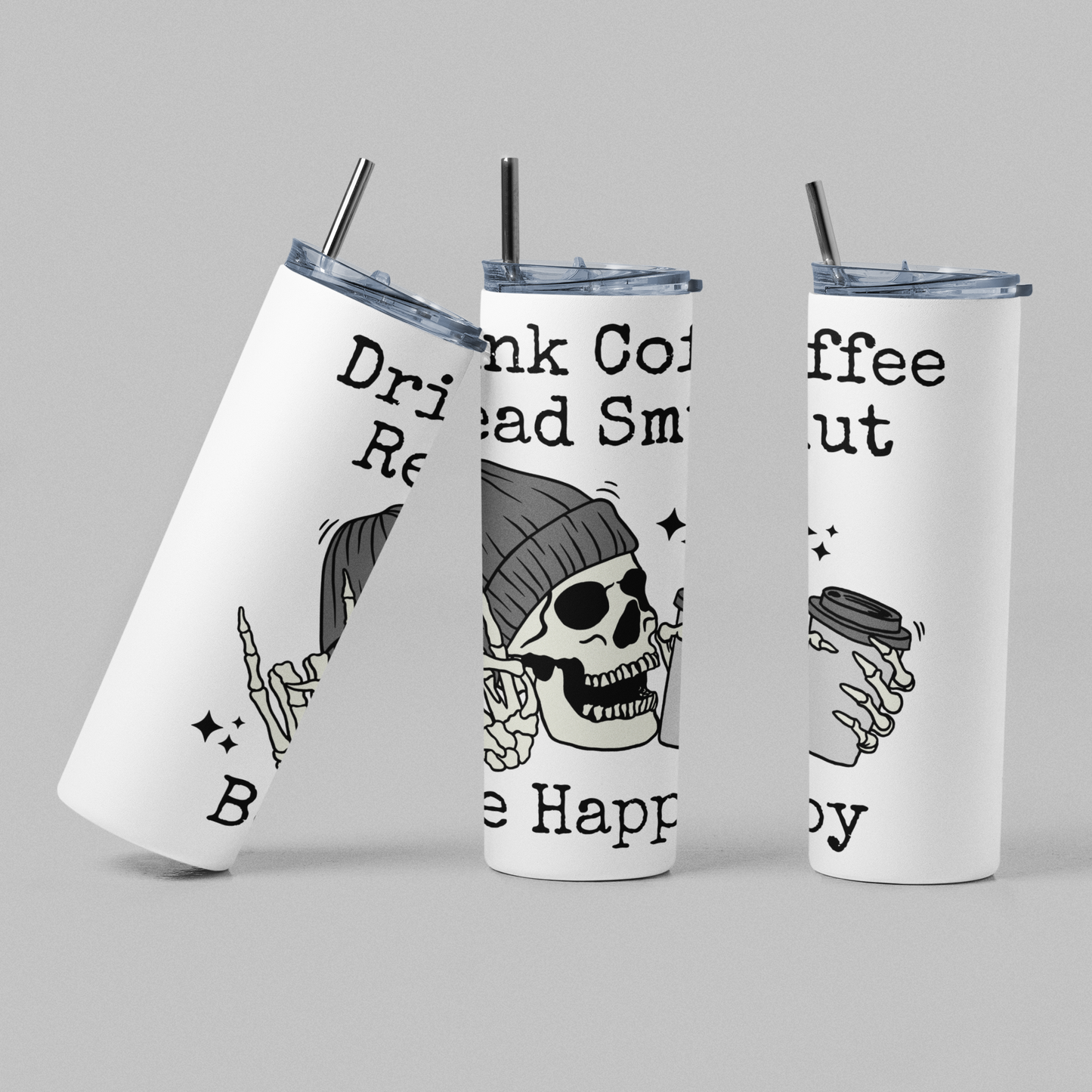 Drink Coffee Read Smut Skull Bookish Tumbler