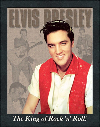 Elvis Presley The King of Rock 'n' Roll Tin Sign