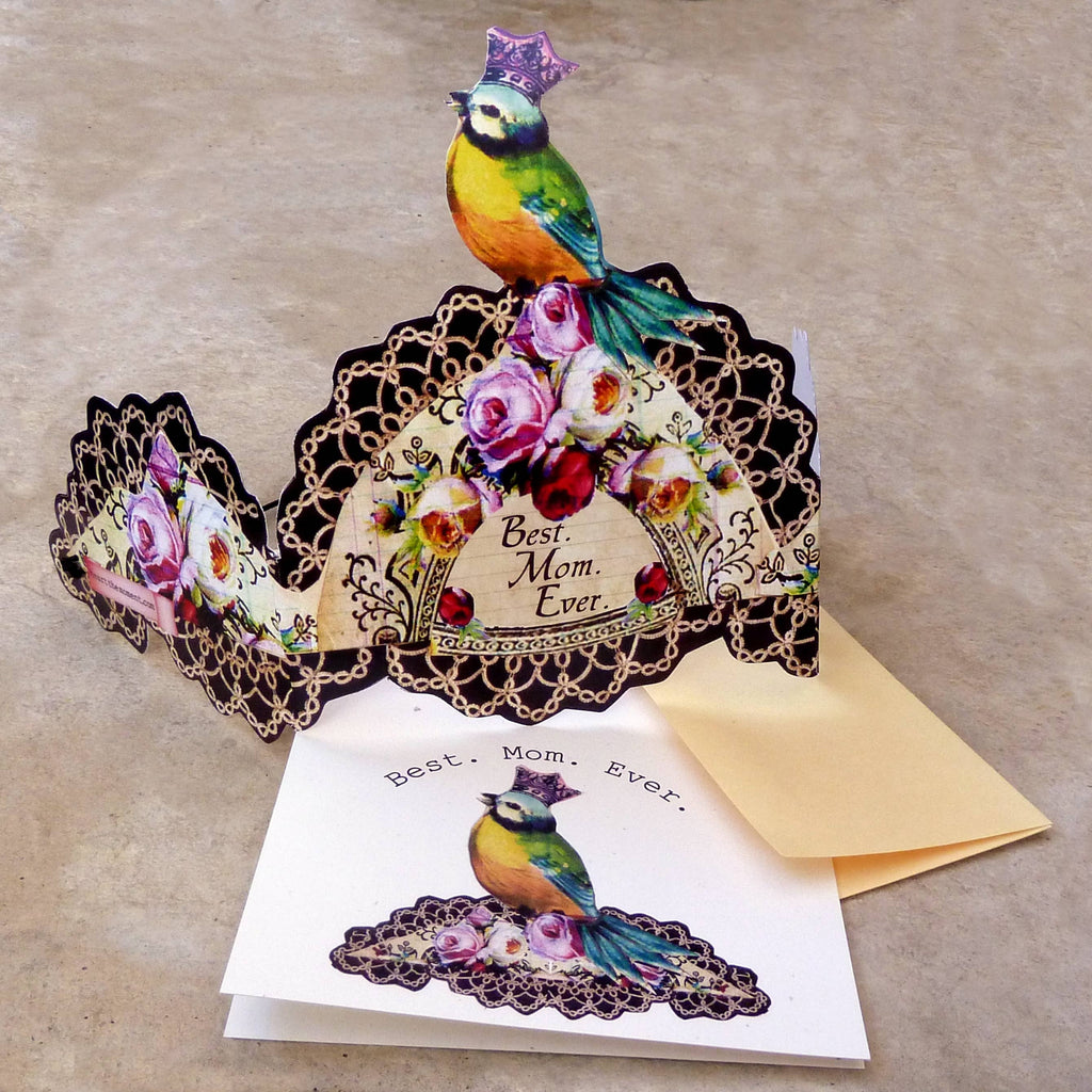 Greeting Card with Tiara, Best Mom Ever, Songbird
