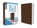 NIV Value Thinline Bible, Large Print, Leathersoft, Brown