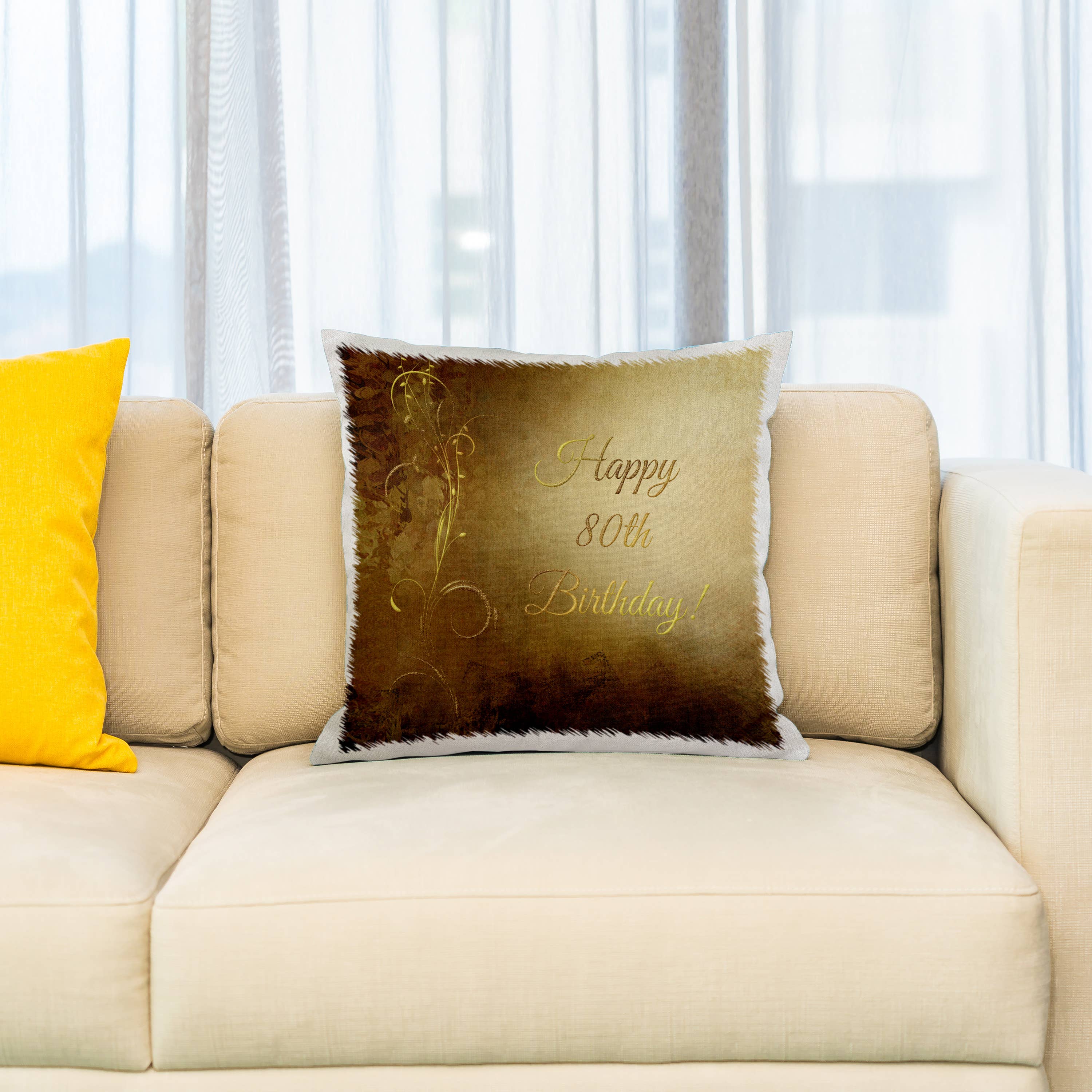 80th Birthday Pillowcase w/Pillow