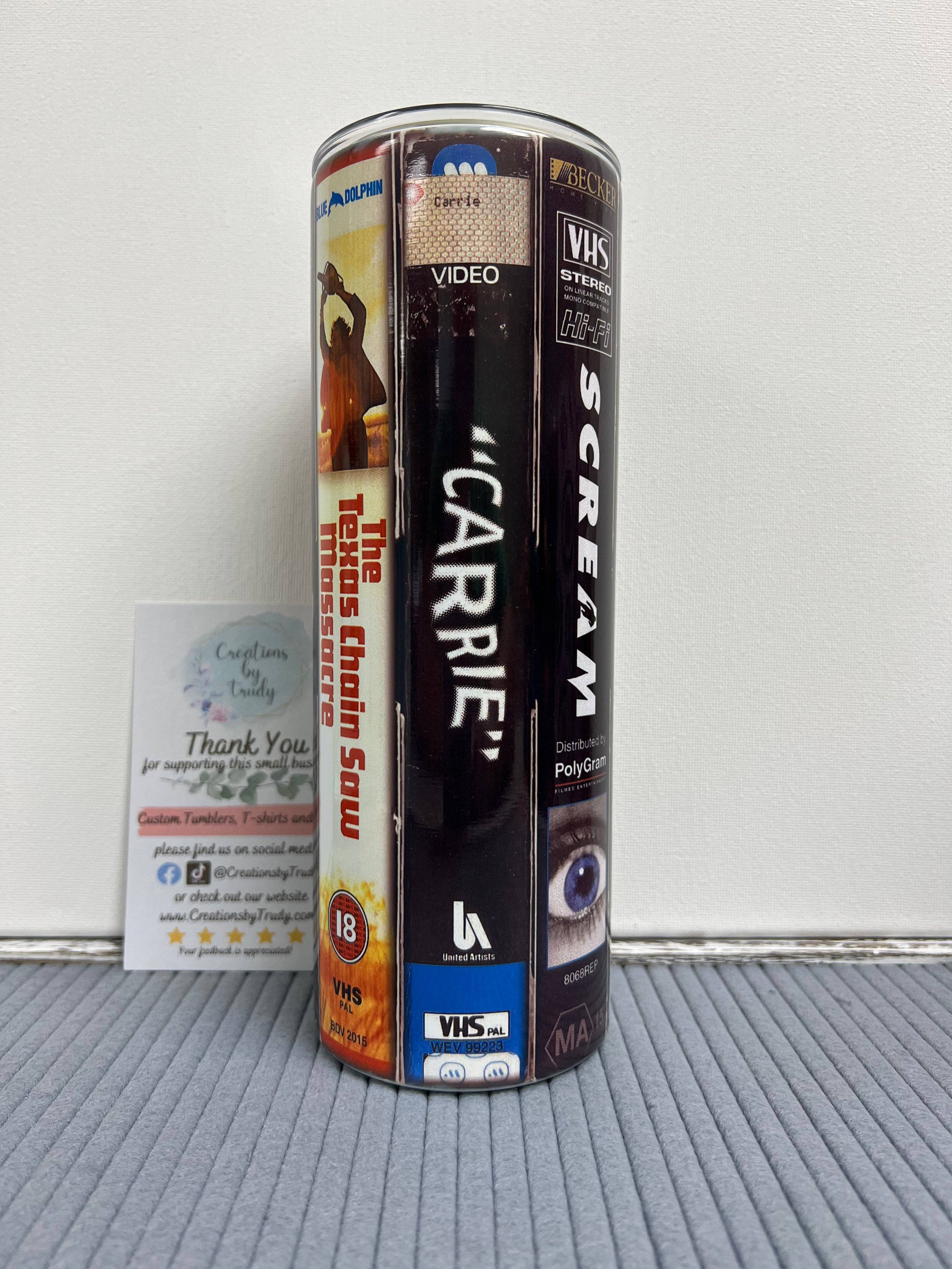 Old School VHS Horror Movies- Stainless Steel Tumbler: 20oz