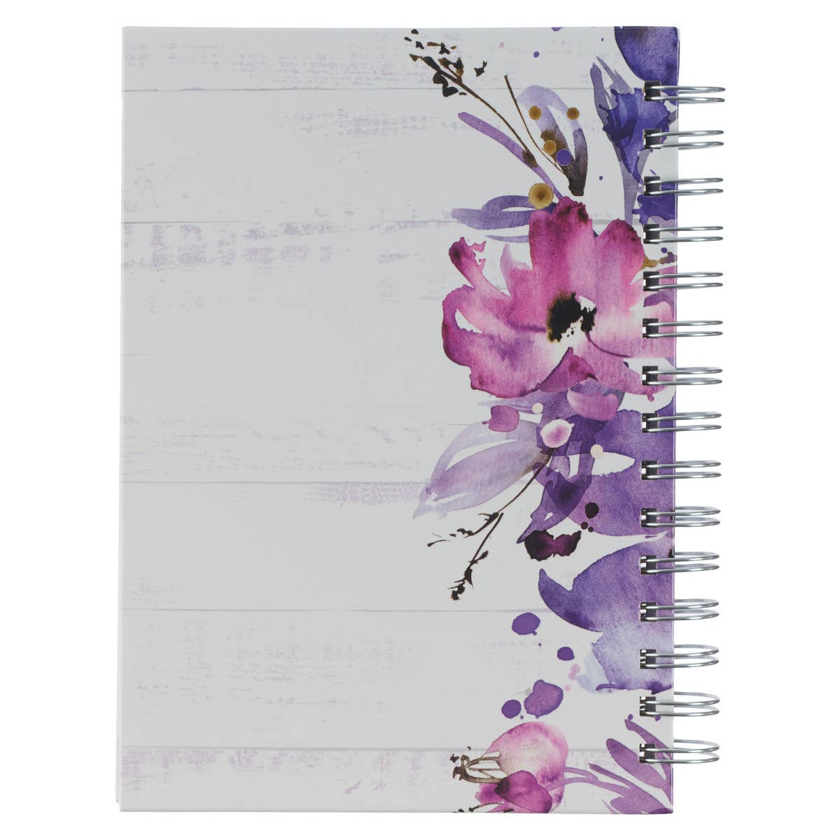 Trust in the Lord Purple Floral Garland Large Wirebound Journal