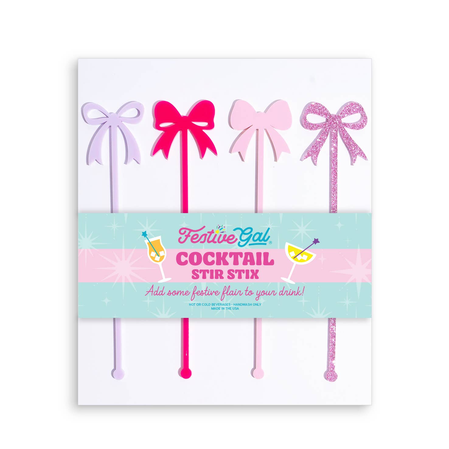 Bow Acrylic Cocktail Stir Stix