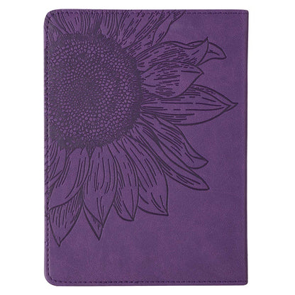 She is Clothed..Purple Sunflower Faux Leather Journal