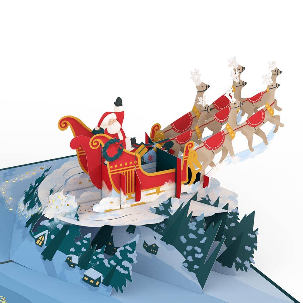 Night Sky Santa Sleigh Lovepop Card