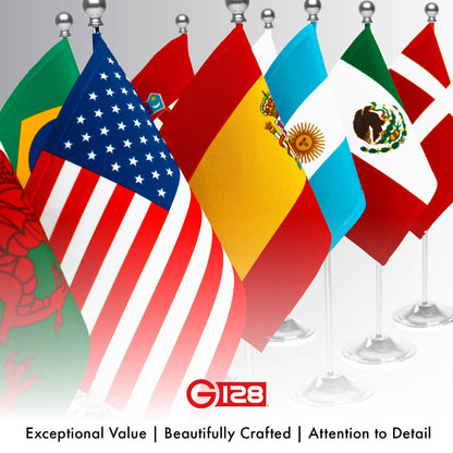 American USA Deluxe Desk Flag Set, with Silver Dome and Base